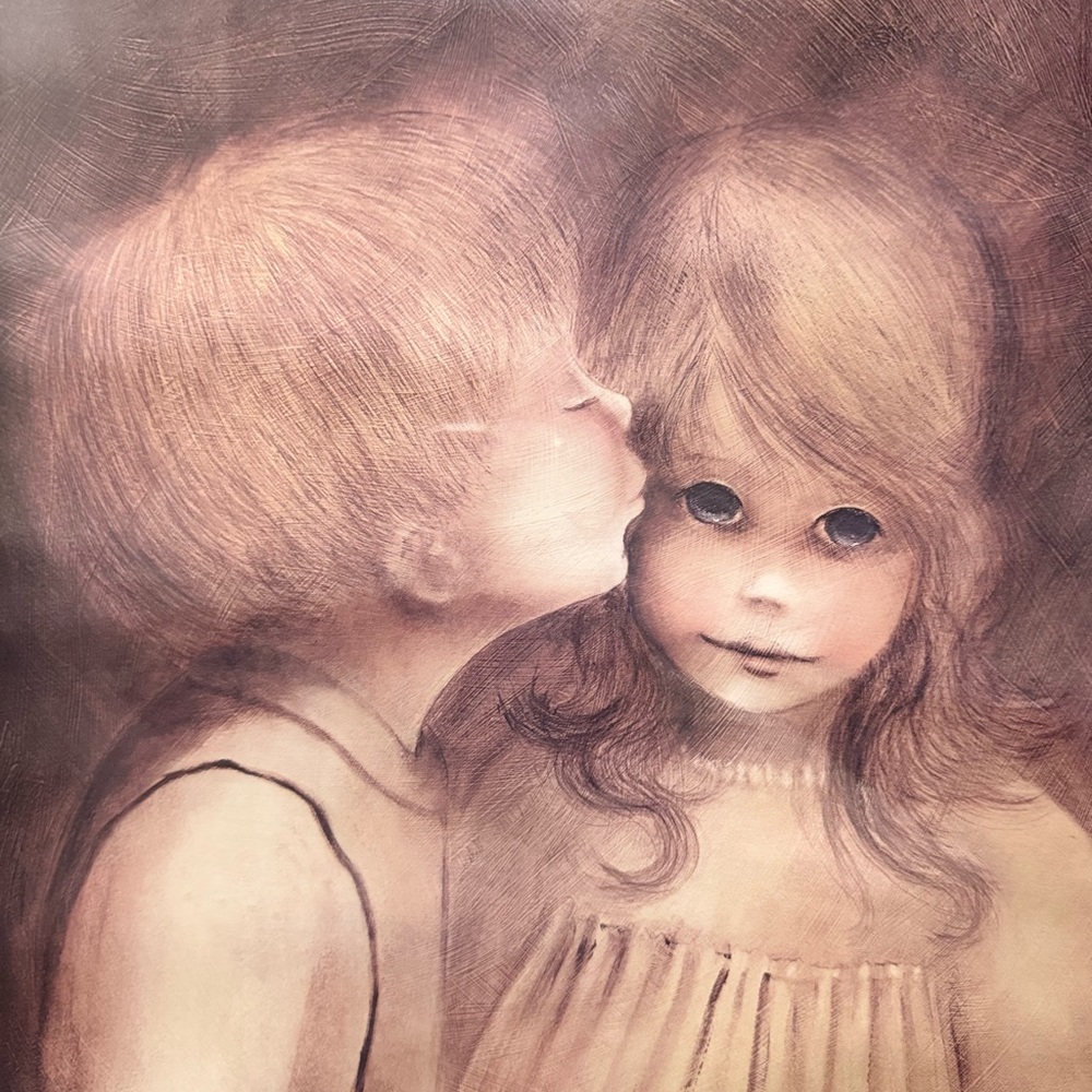 🤩VINTAGE MARGARET KANE "FIRST KISS" FRAMED PICTURE/PRINT/VINTAGE! 20" x 17" - Picture 8 of 13